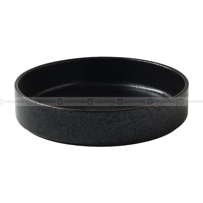 Ceramic Deep Dish Shallow Bowl Straight Bowl Flat Bottom Black Plate Ceramic Deep Dish Shallow Bowl Straight Bowl Flat Bottom Black Plate