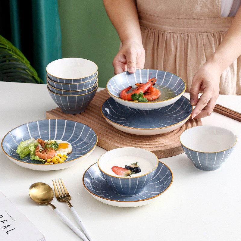 Japanese Elegance Ceramic Dinnerware Set - 16-Piece Delight Japanese Elegance Ceramic Dinnerware Set - 16-Piece Delight
