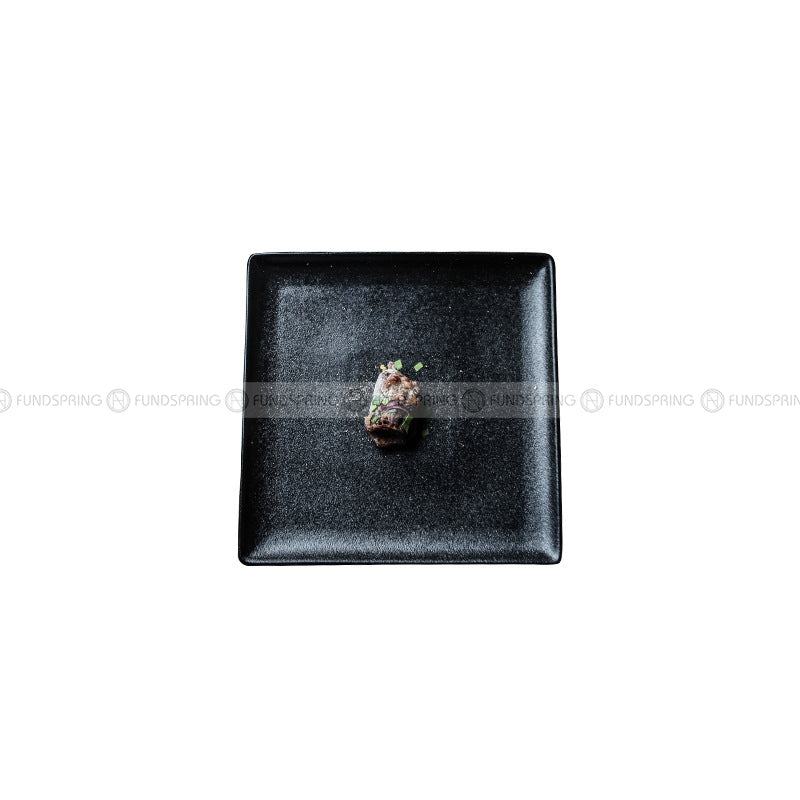 Ceramic Tableware Dining Plate Creative Frosted Black Square Plate Ceramic Tableware Dining Plate Creative Frosted Black Square Plate