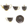 Gold Gilded Bone China Tea Set with Black Gold Infinite Grid Coffee Set Tea Set with Pot 15 Pcs Gold Gilded Bone China Tea Set with Black Gold Infinite Grid Coffee Set Tea Set with Pot 15 Pcs