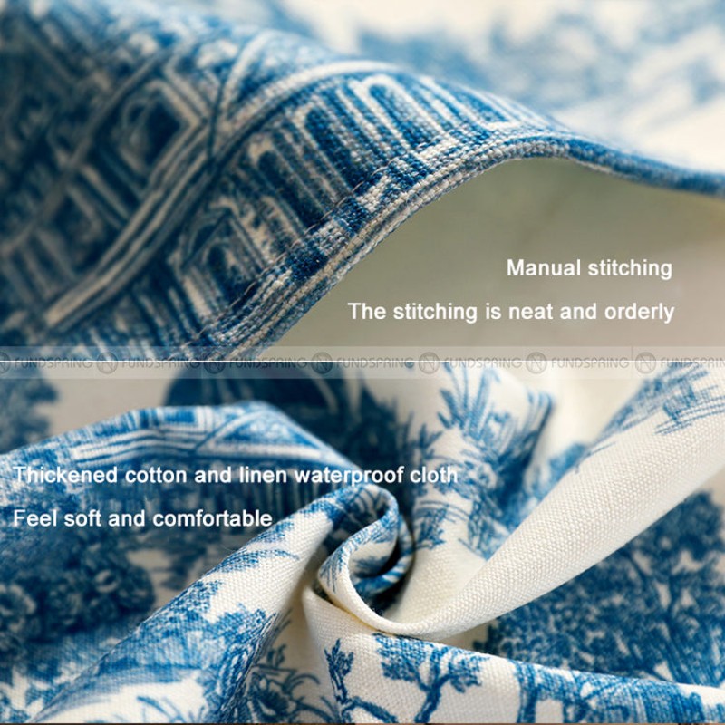Lucerne Tablecloth Blue and Off-white Light Luxury Dining Table Mat Spun Line Table Cover Lucerne Tablecloth Blue and Off-white Light Luxury Dining Table Mat Spun Line Table Cover