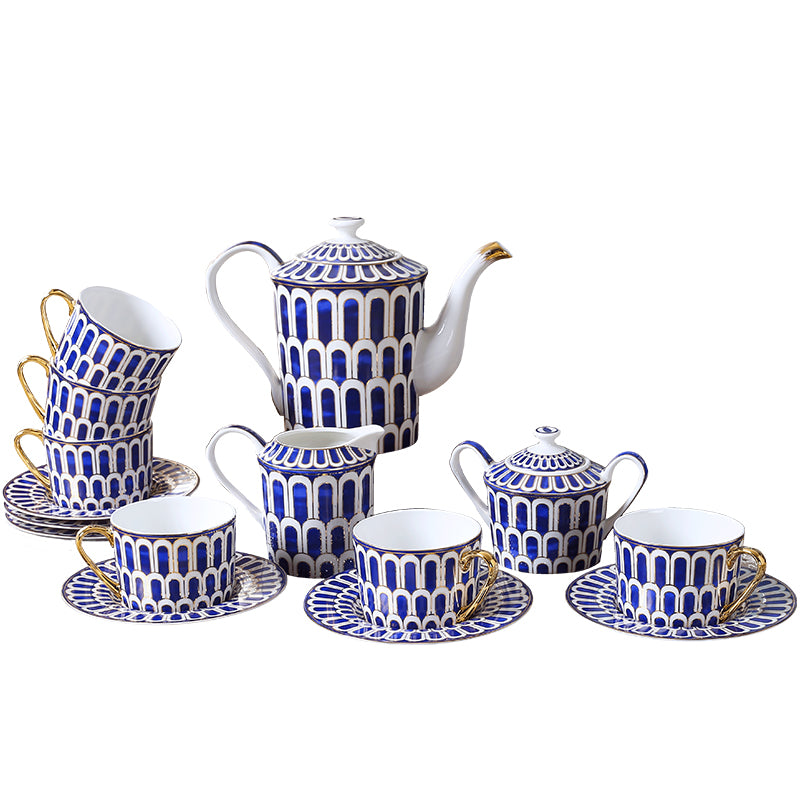 European Ceramic Tea Set - 15 Piece Bone China Coffee Cup and Saucer Set European Ceramic Tea Set - 15 Piece Bone China Coffee Cup and Saucer Set