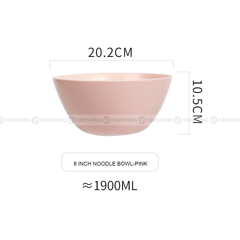 Ceramic Matte Bowl Household Fresh Deep Bowl Colors Noodle Bowl 8" Ceramic Matte Bowl Household Fresh Deep Bowl Colors Noodle Bowl 8"
