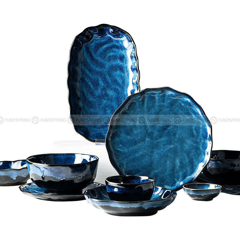Kiln Under glazed Ceramic Tableware Creative Lotus Leaf Tableware Set Kiln Under glazed Ceramic Tableware Creative Lotus Leaf Tableware Set