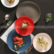 Ceramic Plate Round Shallow Plate Irregular Flat Plate Matte Plate Ceramic Plate Round Shallow Plate Irregular Flat Plate Matte Plate