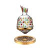 Gyro Decanter with Painted Diamond Colored Wine Glass Wine Deck Set Engraved Glass