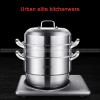 304 Stainless Steel Large Soup Pot 3-layer Big Capacity Steamer 304 Stainless Steel Large Soup Pot 3-layer Big Capacity Steamer