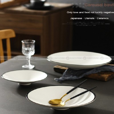 Ceramic Hat Bowl Wide  Horn Basin Creative Deep Plate Cereal Bowl 10" Ceramic Hat Bowl Wide  Horn Basin Creative Deep Plate Cereal Bowl 10"