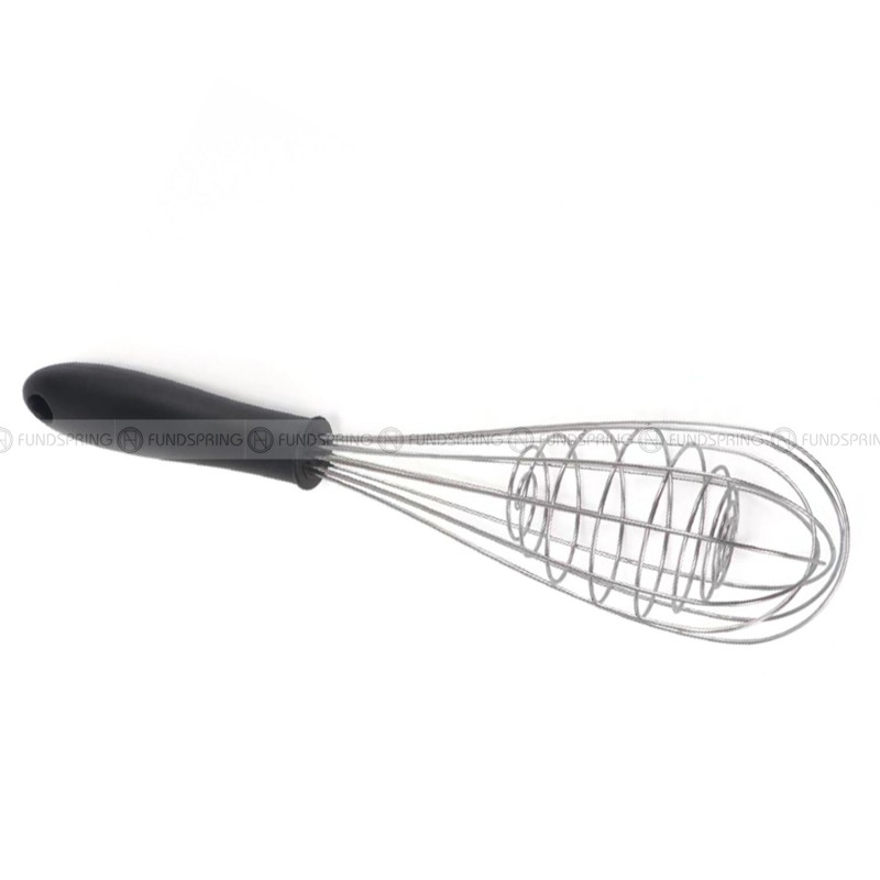 Effortless Egg Beating: Stainless Steel Rotary Whisk with Anti-Slip Grip Effortless Egg Beating: Stainless Steel Rotary Whisk with Anti-Slip Grip