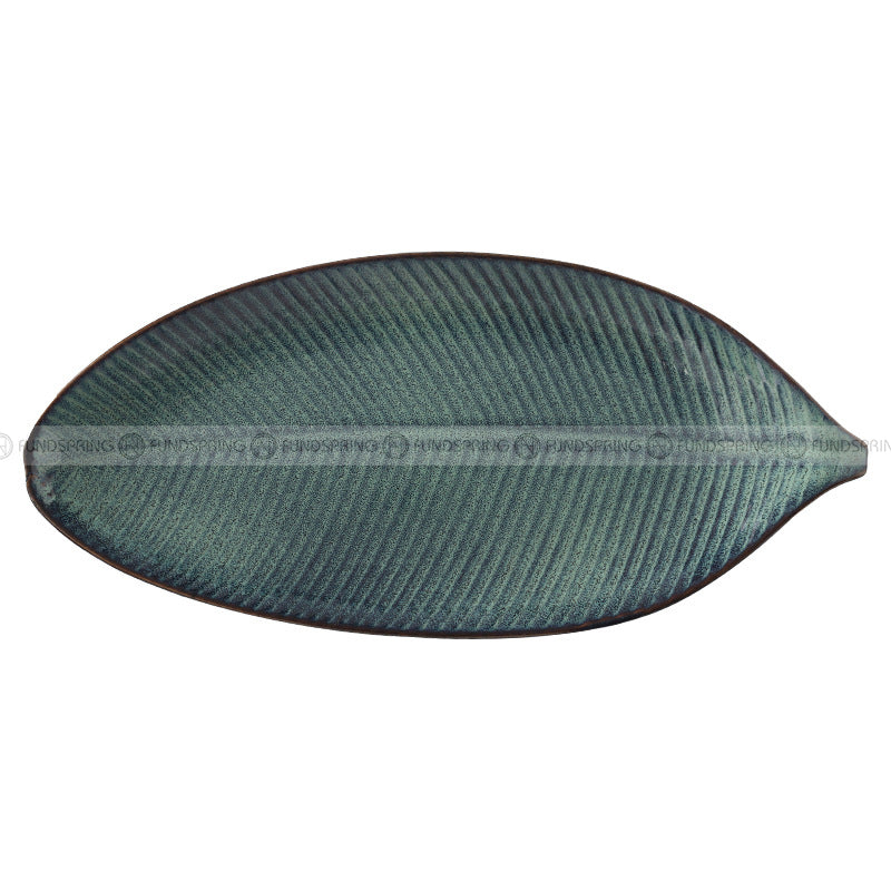 Japanese Ceramic Dinner Plate Leaf-shaped Glazed Kiln Change Plate Japanese Ceramic Dinner Plate Leaf-shaped Glazed Kiln Change Plate