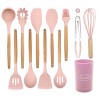 Sophisticated Silicone Kitchenware Set with Wooden Handles for Culinary Excellence Sophisticated Silicone Kitchenware Set with Wooden Handles for Culinary Excellence
