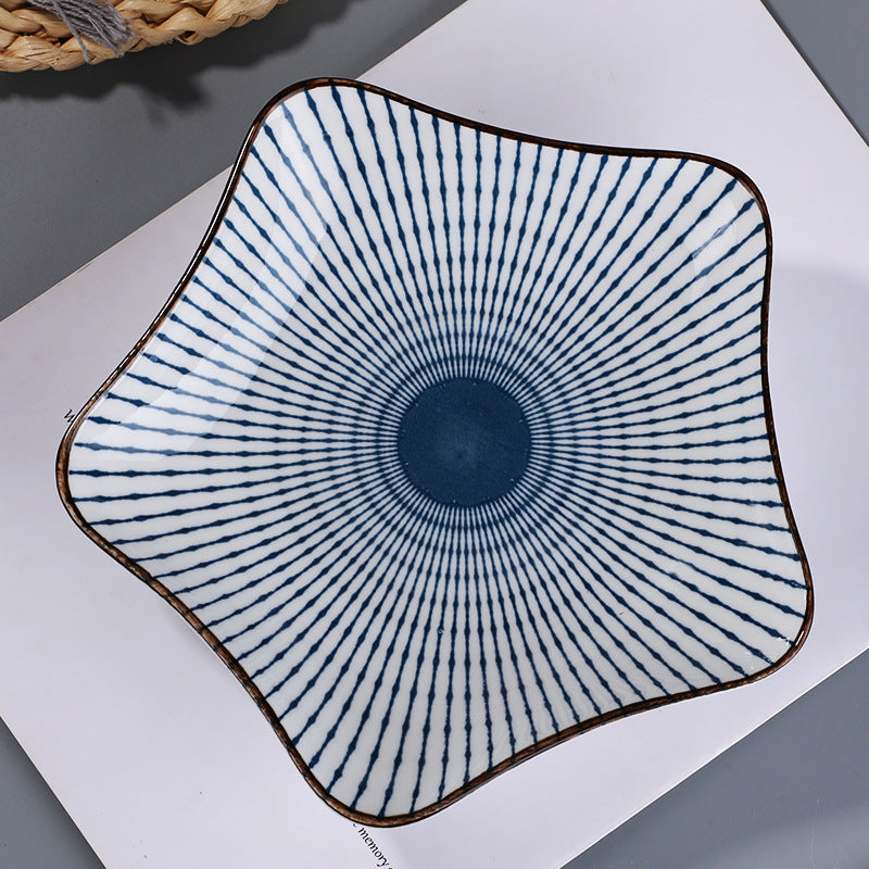 Japanese Elegance Ceramic Dinner Plates - Set of Underglaze Serve Plates Japanese Elegance Ceramic Dinner Plates - Set of Underglaze Serve Plates