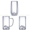 Heat Resistant Transparent Glass Coffee Cup Snow Mountain Bottom Mug Heat Resistant Transparent Glass Coffee Cup Snow Mountain Bottom Mug
