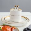 Simplicity Ceramic Tableware Black White With Gold Rim Plates Bowls Simplicity Ceramic Tableware Black White With Gold Rim Plates Bowls