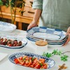 Japanese Blue and White Under-glazed Ceramic Oval Platter 12" Set of 2 Japanese Blue and White Under-glazed Ceramic Oval Platter 12" Set of 2