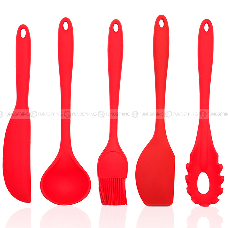 Versatile Silicone Kitchen Utensils Set - 5-Piece Cake Cream Spatula and Batter Mixer Knife Set Versatile Silicone Kitchen Utensils Set - 5-Piece Cake Cream Spatula and Batter Mixer Knife Set