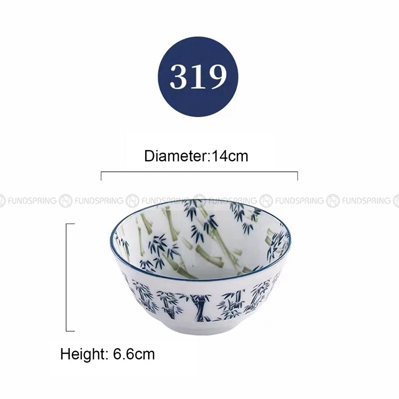 Japanese Blue and White Ceramic Bowl Underglazed 5.5" Bowl Set of 4 Japanese Blue and White Ceramic Bowl Underglazed 5.5" Bowl Set of 4