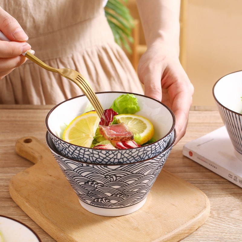 Sophisticated Japanese Elegance Ceramic Hat-Shaped Dinner Bowls - 5 inches Sophisticated Japanese Elegance Ceramic Hat-Shaped Dinner Bowls - 5 inches