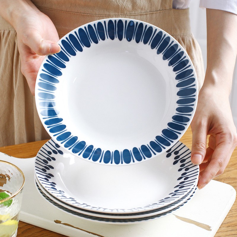 Japanese Blue Series Tableware Ceramic Dinnerware Dinning Plates 8'' Japanese Blue Series Tableware Ceramic Dinnerware Dinning Plates 8''
