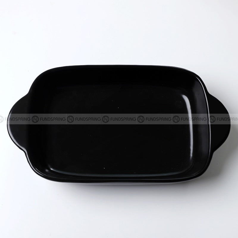 Ceramic Binaural Baking Tray Macaron Color Microwave Oven For Baking Ceramic Binaural Baking Tray Macaron Color Microwave Oven For Baking