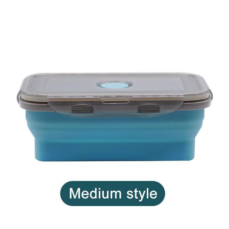 Foldable Silicone Lunch Box Microwave Oven Crisper Sealing Box Foldable Silicone Lunch Box Microwave Oven Crisper Sealing Box