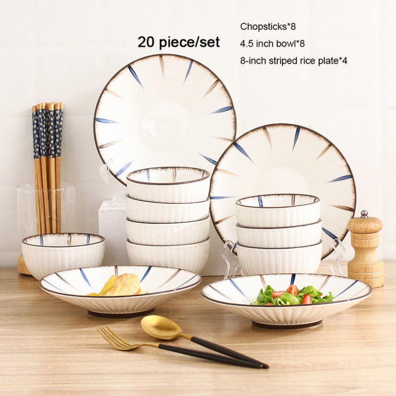 Harmony in Ceramics: Japanese-inspired Dinnerware Set of 20/26 Pieces Harmony in Ceramics: Japanese-inspired Dinnerware Set of 20/26 Pieces
