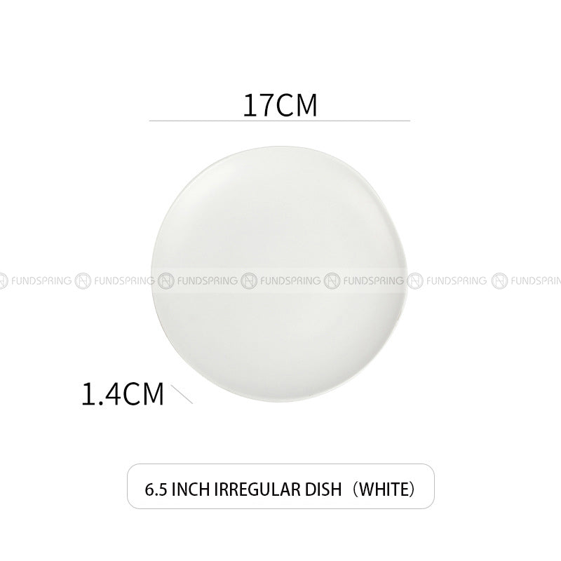 Ceramic Plate Round Shallow Plate Irregular Flat Plate Matte Plate Ceramic Plate Round Shallow Plate Irregular Flat Plate Matte Plate