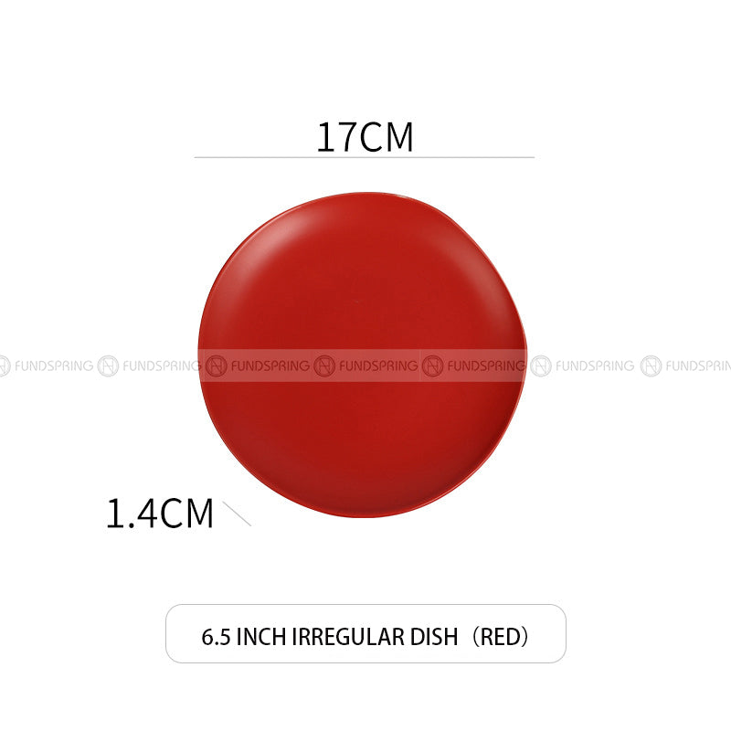 Ceramic Plate Round Shallow Plate Irregular Flat Plate Matte Plate Ceramic Plate Round Shallow Plate Irregular Flat Plate Matte Plate