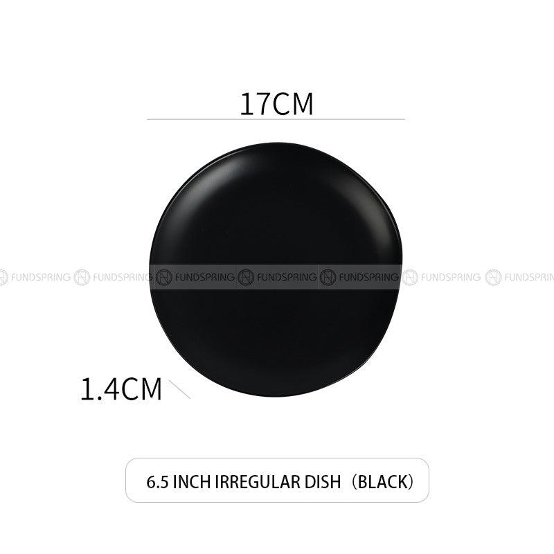 Ceramic Plate Round Shallow Plate Irregular Flat Plate Matte Plate Ceramic Plate Round Shallow Plate Irregular Flat Plate Matte Plate