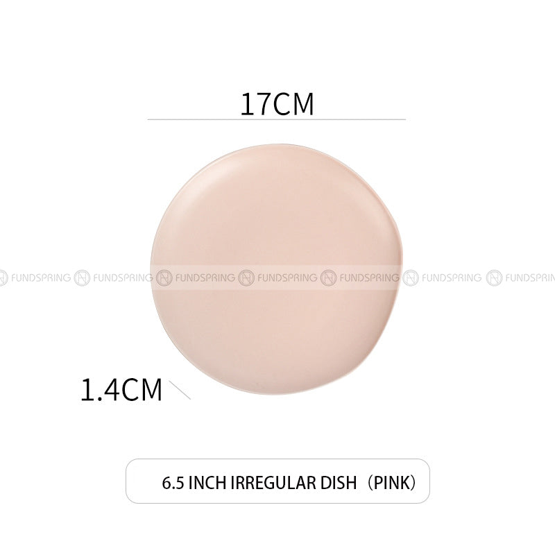 Ceramic Plate Round Shallow Plate Irregular Flat Plate Matte Plate Ceramic Plate Round Shallow Plate Irregular Flat Plate Matte Plate