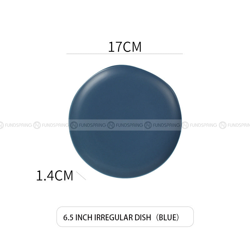 Ceramic Plate Round Shallow Plate Irregular Flat Plate Matte Plate Ceramic Plate Round Shallow Plate Irregular Flat Plate Matte Plate