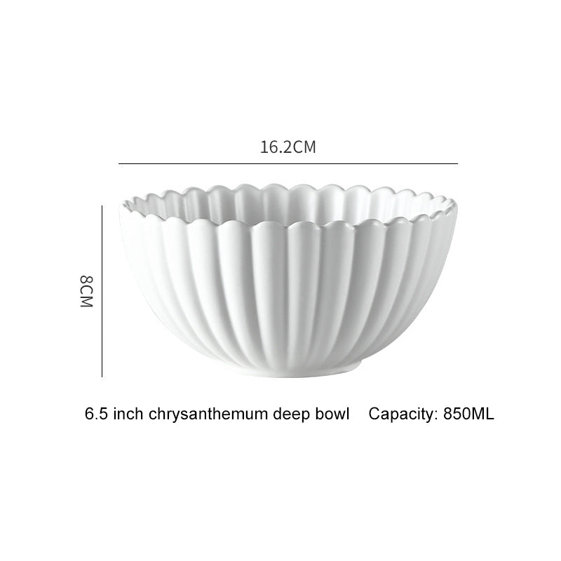Pure White Flower Edge Ceramic Lace Dinnerware Set - Bowl and Soup Plate Pure White Flower Edge Ceramic Lace Dinnerware Set - Bowl and Soup Plate