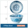 Blue and White Ceramic Bowl Under Glazed Bowl Japan Style 5" Set of 4 Blue and White Ceramic Bowl Under Glazed Bowl Japan Style 5" Set of 4