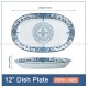 Japanese Blue and White Under-glazed Ceramic Oval Platter 12" Set of 2