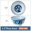 Blue and White Under Glazed Ceramic Bowl Japan Style 4.5" Set of 4 Blue and White Under Glazed Ceramic Bowl Japan Style 4.5" Set of 4