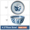 Blue and White Under Glazed Ceramic Bowl Japan Style 4.5" Set of 4 Blue and White Under Glazed Ceramic Bowl Japan Style 4.5" Set of 4