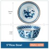 Blue and White Ceramic Bowl Under Glazed Bowl Japan Style 5" Set of 4 Blue and White Ceramic Bowl Under Glazed Bowl Japan Style 5" Set of 4