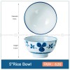 Blue and White Ceramic Bowl Under Glazed Bowl Japan Style 5" Set of 4 Blue and White Ceramic Bowl Under Glazed Bowl Japan Style 5" Set of 4