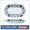 Japanese Blue and White Under-glazed Ceramic Oval Platter 12" Set of 2 Japanese Blue and White Under-glazed Ceramic Oval Platter 12" Set of 2