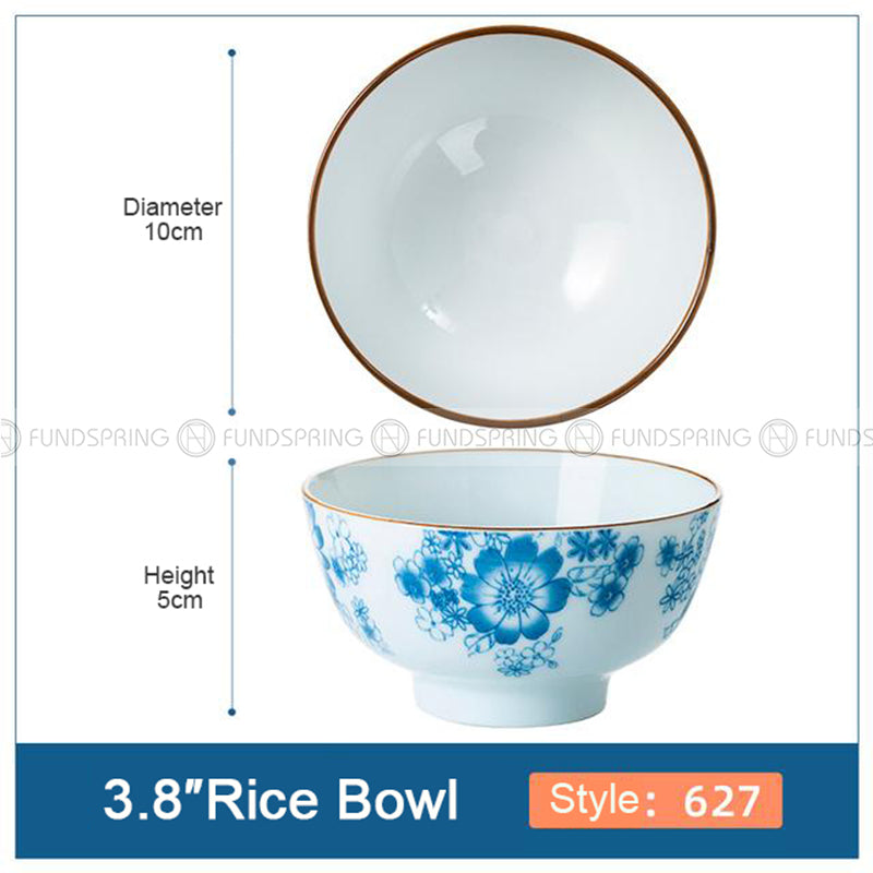 Japanese Blue and White Ceramic Bowl Underglazed Bowl 3.8'' Set of 4 Japanese Blue and White Ceramic Bowl Underglazed Bowl 3.8'' Set of 4