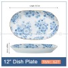 Japanese Blue and White Under-glazed Ceramic Oval Platter 12" Set of 2 Japanese Blue and White Under-glazed Ceramic Oval Platter 12" Set of 2