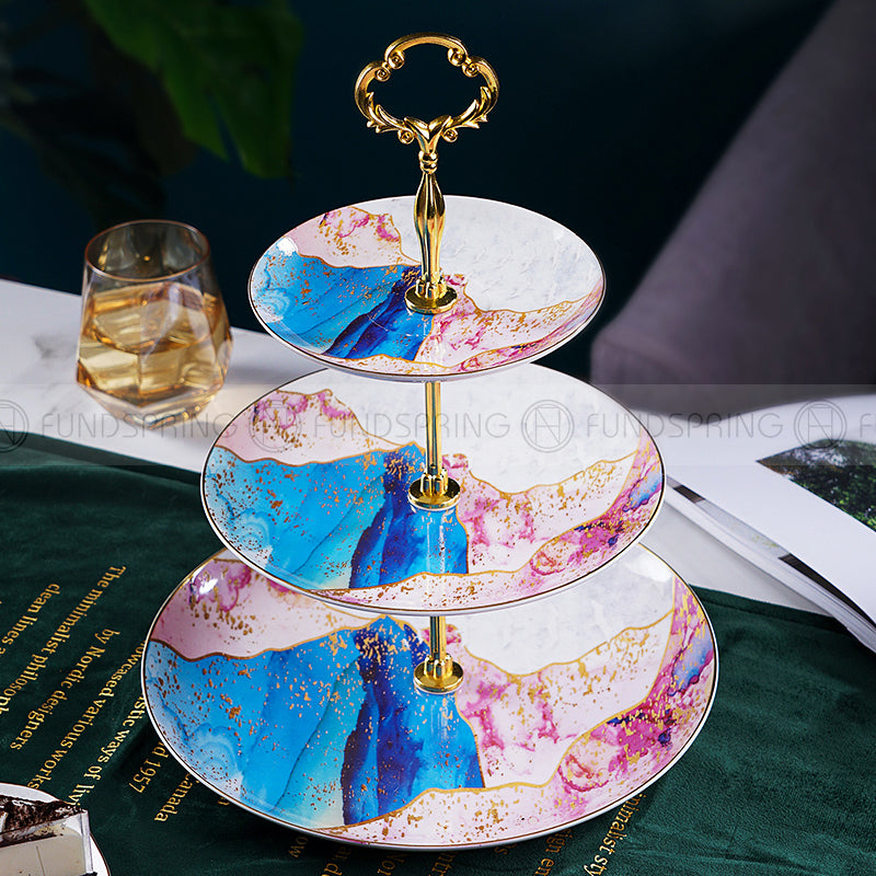 Bone China Multi-layer Dessert Plate Stand Rack Fruit Plate Bone China Multi-layer Dessert Plate Stand Rack Fruit Plate