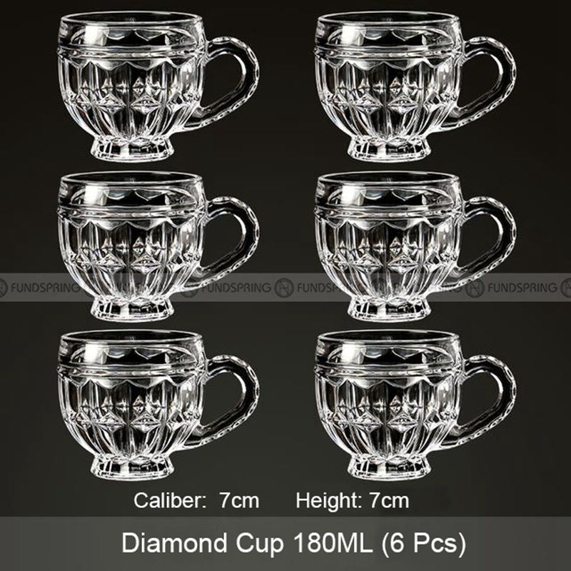 Glassy Comfort Deluxe: Heat-Resistant Glass Mugs with Handles, Includes Stylish Glass Tray and Rack Glassy Comfort Deluxe: Heat-Resistant Glass Mugs with Handles, Includes Stylish Glass Tray and Rack