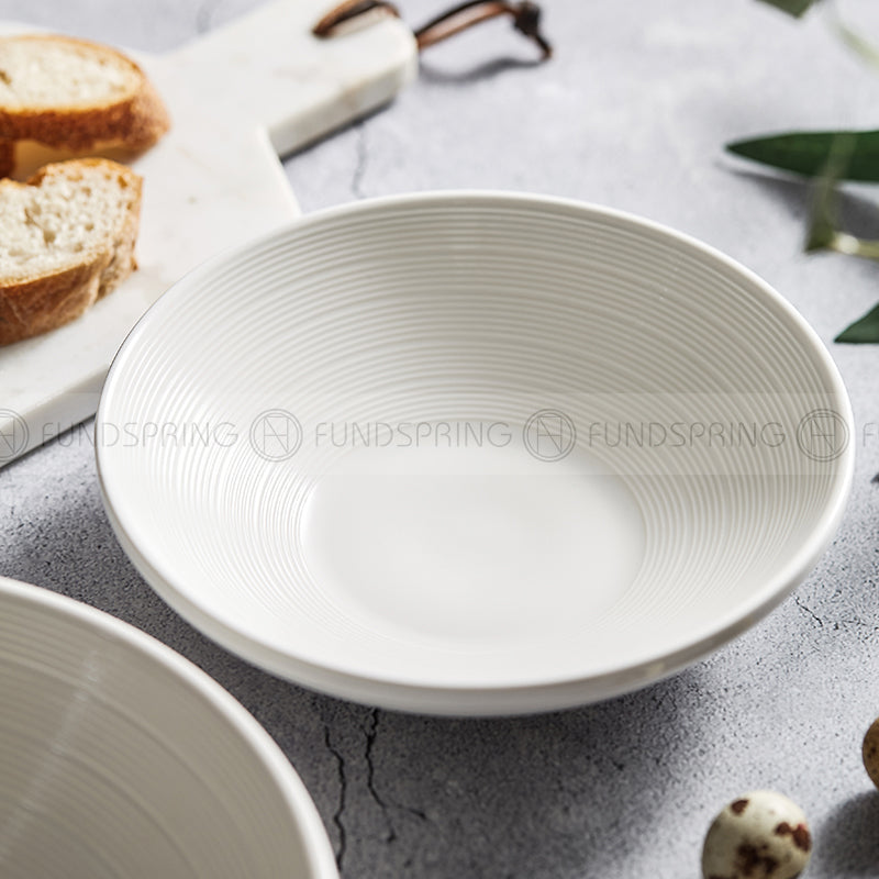 Nordic Ceramic Underglaze Dinnerware Weiss Series White Trumpet Bowl Nordic Ceramic Underglaze Dinnerware Weiss Series White Trumpet Bowl