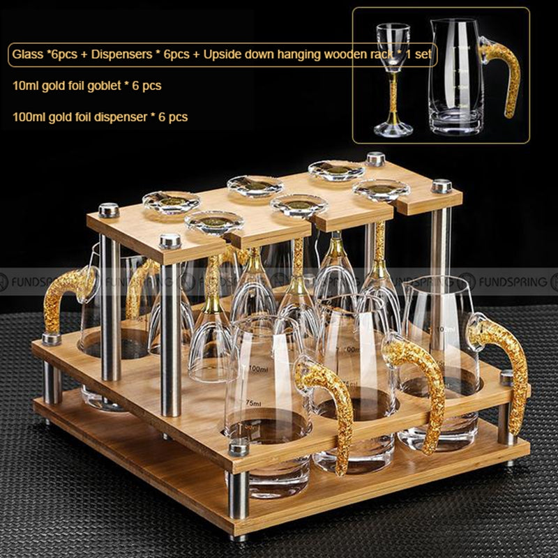 Gold Foil Wine Glass Wine Dispenser Small Goblet Cup Holder Win Set Gold Foil Wine Glass Wine Dispenser Small Goblet Cup Holder Win Set