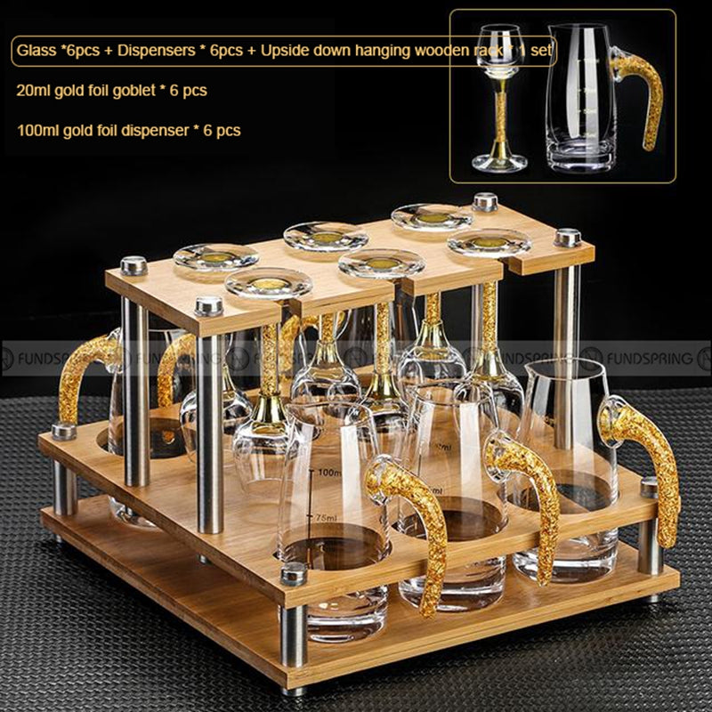 Gold Foil Wine Glass Wine Dispenser Small Goblet Cup Holder Win Set Gold Foil Wine Glass Wine Dispenser Small Goblet Cup Holder Win Set