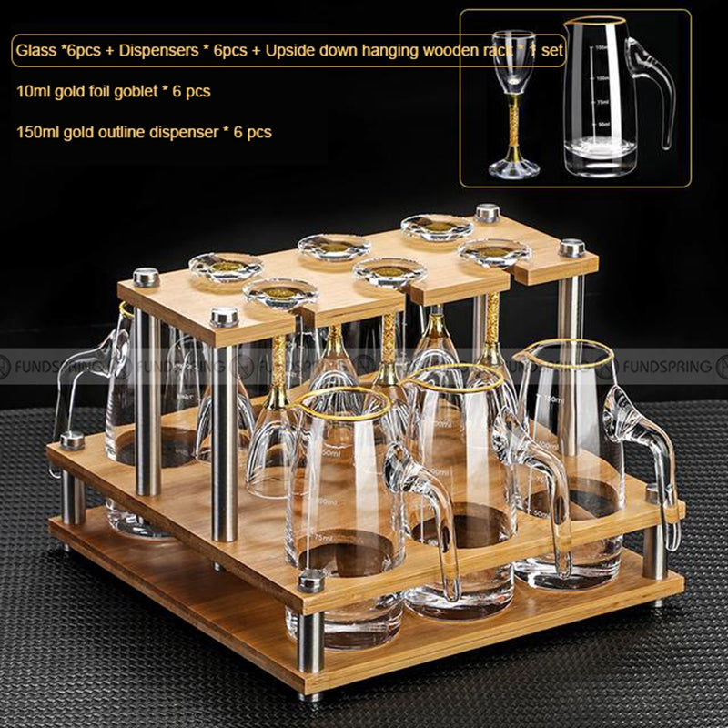 Gold Foil Wine Glass Wine Dispenser Small Goblet Cup Holder Win Set Gold Foil Wine Glass Wine Dispenser Small Goblet Cup Holder Win Set