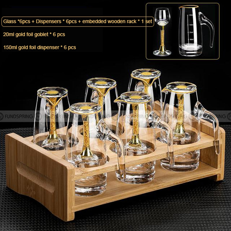 Gold Foil Wine Glass Wine Dispenser Small Goblet Cup Holder Win Set Gold Foil Wine Glass Wine Dispenser Small Goblet Cup Holder Win Set