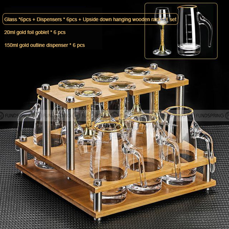 Gold Foil Wine Glass Wine Dispenser Small Goblet Cup Holder Win Set Gold Foil Wine Glass Wine Dispenser Small Goblet Cup Holder Win Set