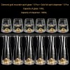 Golden Elegance: Crystal Glass Wine Dispenser Set with Gold Foil Wine Cups Golden Elegance: Crystal Glass Wine Dispenser Set with Gold Foil Wine Cups